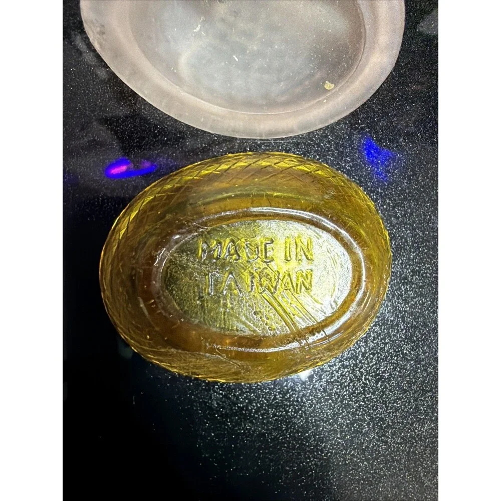 Vintage Westmoreland Mini Hen on Nest Amber Frosted Glass Salt Cellar 2.5”